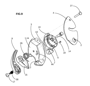 US2023038696A1, showing the Neox with its rotating wheel (5).